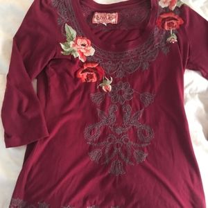 Beautiful embroidered JWLA top